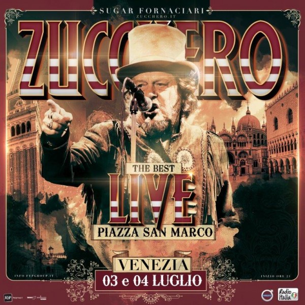 Zucchero “Sugar” Fornaciari live nella prestigiosa Piazza San Marco e date tour europeo