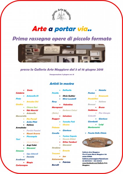 "Arte a portar via" mostra di opere di piccolo formato