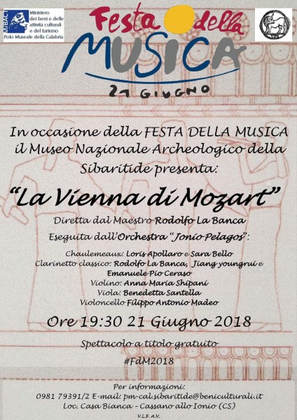La Vienna di Mozart al Museo Nazionale Archeologico della Sibaritide di Cassano allo Ionio (Cosenza)