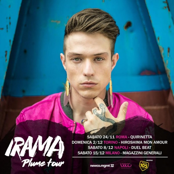 Irama da oggi gli Instore tour e da novembre sul palco del suo Plume Tour- tutte le info