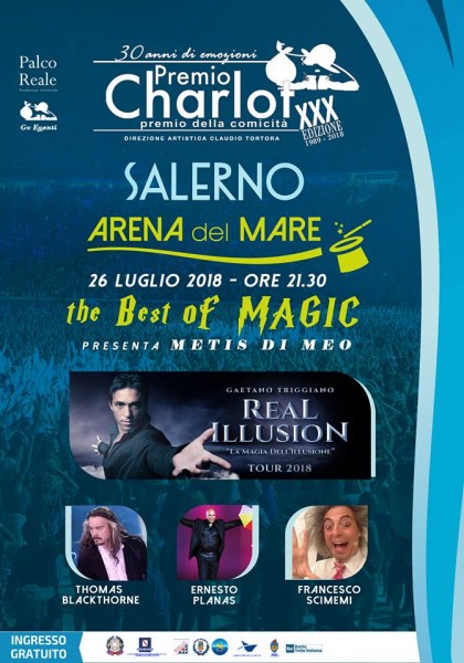 La grande magia sarà protagonista il 26 luglio al Premio Charlot di SALERNO