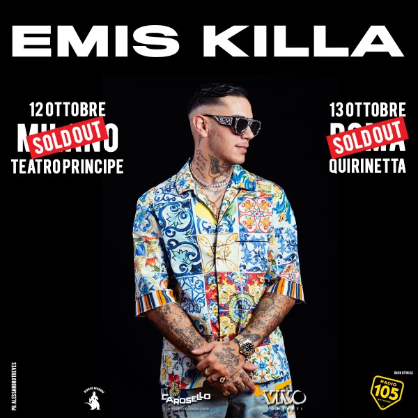 EMIS KILLA Sold out le date live in arrivo in autunno: Milano e Roma