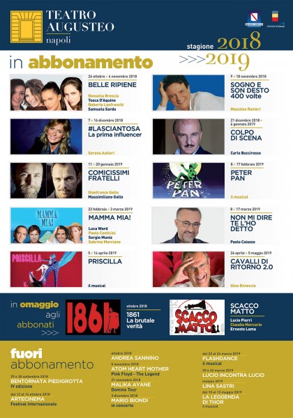 Il Teatro Augusteo: tra storia e spettacolo. Ecco il cartellone 2018/2019
