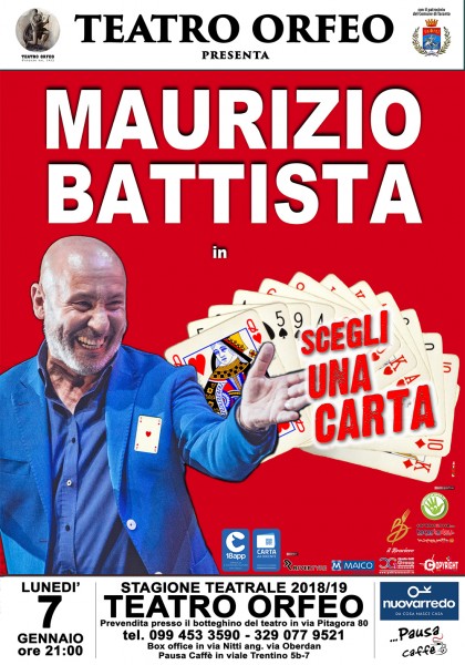 Maurizio Battista in "Scegli una carta" al Teatro Orfeo di Taranto