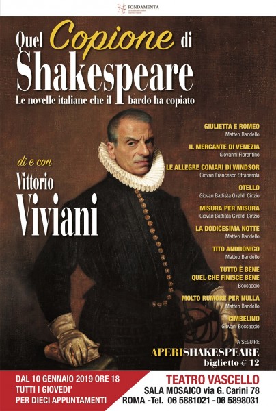 "Quel Copione Di Shakespeare"  10 appuntamenti di Vittorio Viviani sulle novelle italiane 