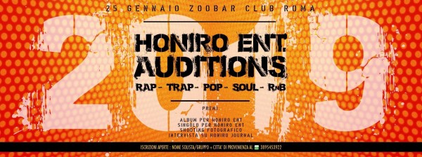 "Honiro Ent Auditions 2019" Sfida a colpi di rap! Ecco come partecipare al contest.