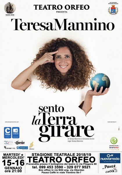 "Sento la Terra girare"  di Teresa Mannino e Giovanna Donini  regia di Teresa Mannino. Intervista