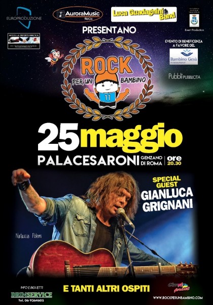 Torna “Rock per un bambino” l'evento di solidarietà con i big della musica e dello spettacolo