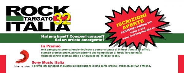 Aperte le iscrizioni  per la 32/a edizione di Rock Targato Italia.