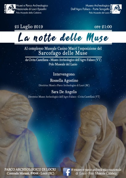 Esposizione del sarcofago delle muse alla Notte delle muse al museo di Locri