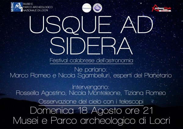 Usque ad sidera il Festival calabrese dell’astronomia a Locri