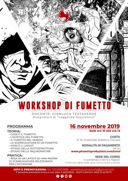 Workshop di Fumetto a Napoli con Gianluca Testaverde. Aperte le iscrizioni