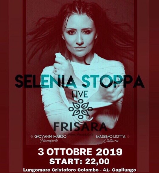 Selenia Stoppa Live il 3 Ottobre alle 22.00 all'A Frisara!