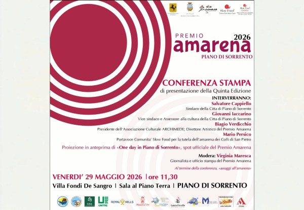 Torna il Premio Amarena: Piano di Sorrento celebra il suo «gioiello rosso» con quattro serate d'eccezione
